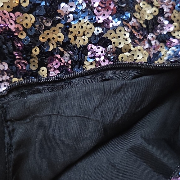 Jill Stuart Sequin High Neckline Noemi Mini Dress Multicolor Size 8 - Picture 7 of 7